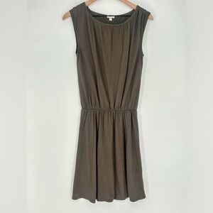 Garnet Hill Women's Organic Cotton Sleeveless Cinch-Waist Midi Length Dress-Smal